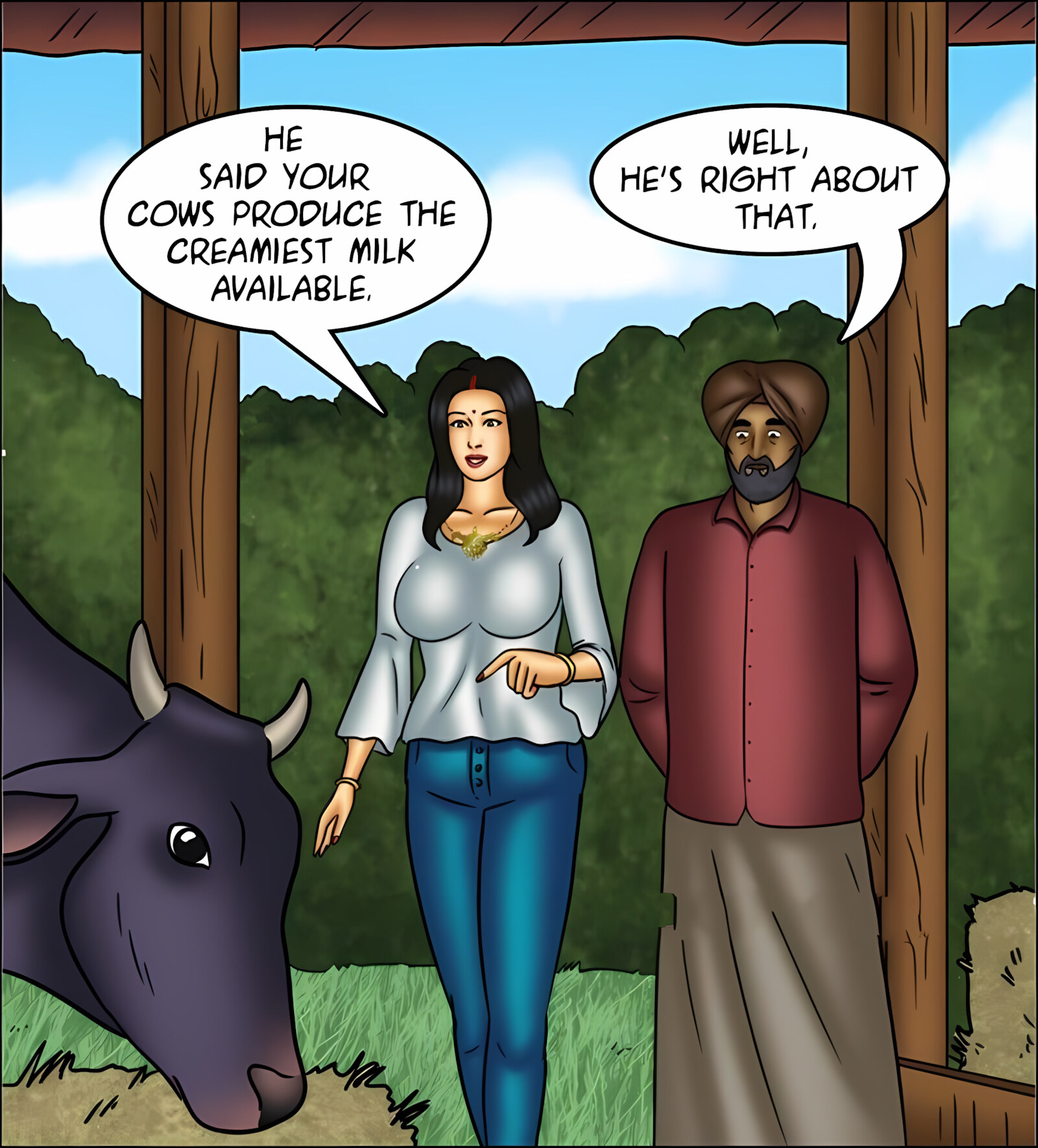Savita Bhabhi 141-153 [Kirtu], Savita Bhabhi 144 - Milking It!, page 44 of 142