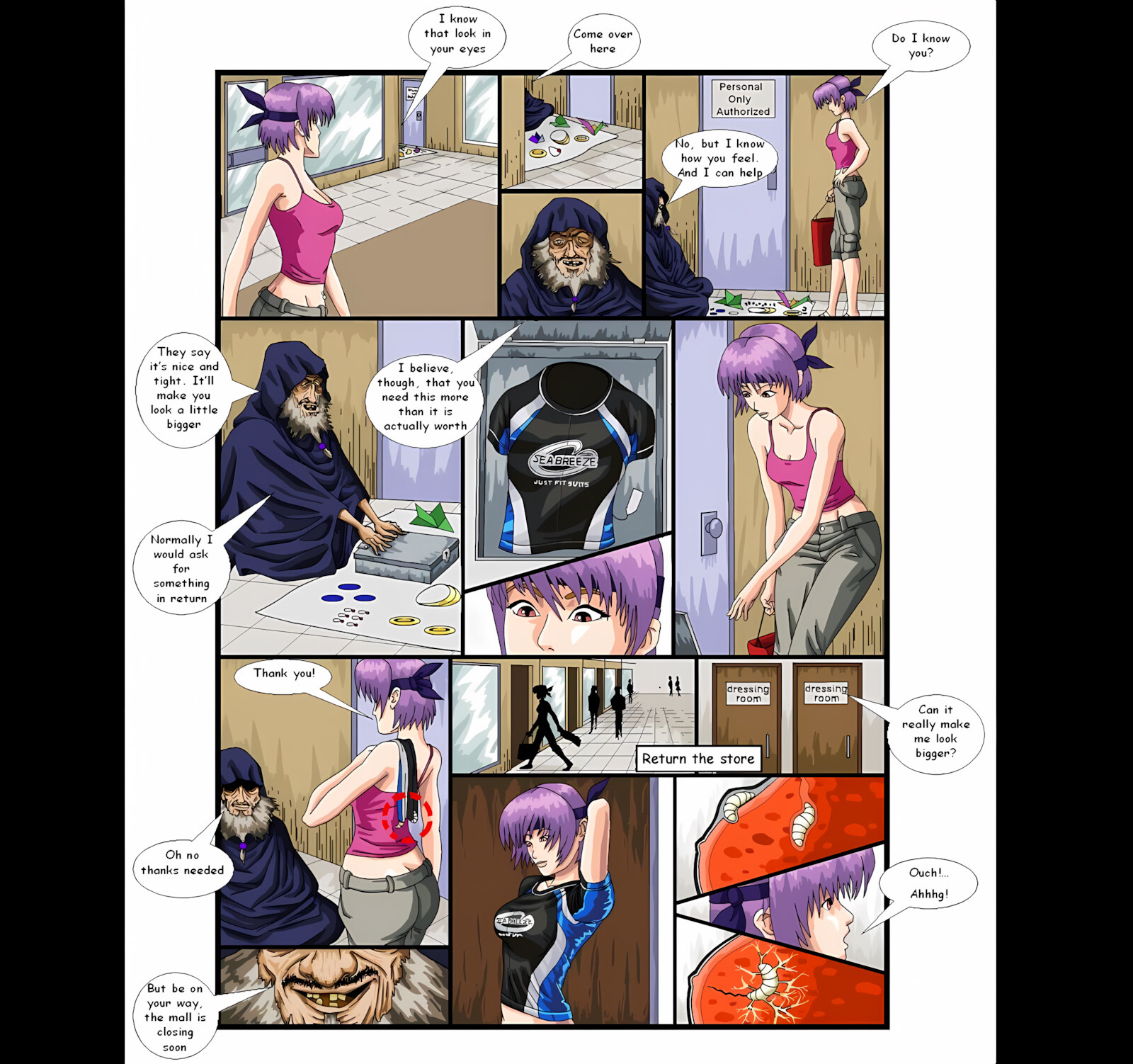 Ayane’s Bug Story (Dead or Alive) [Mangrowing], Ayane's Bug Story (Dead or Alive), page 2 of 8