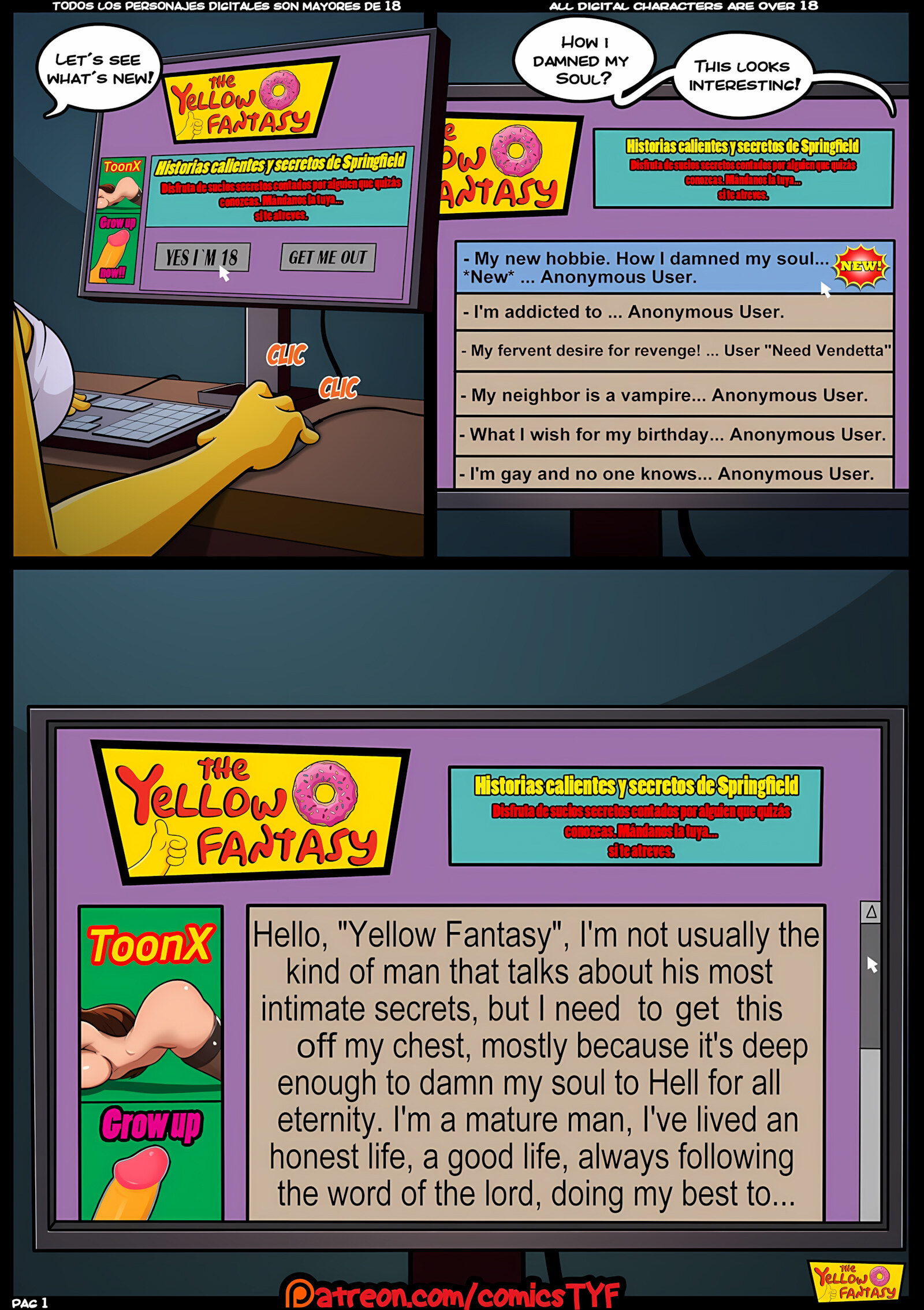 The Yellow Fantasy Series [The Simpsons], The Pastime - Chapter 1, page 2 of 19