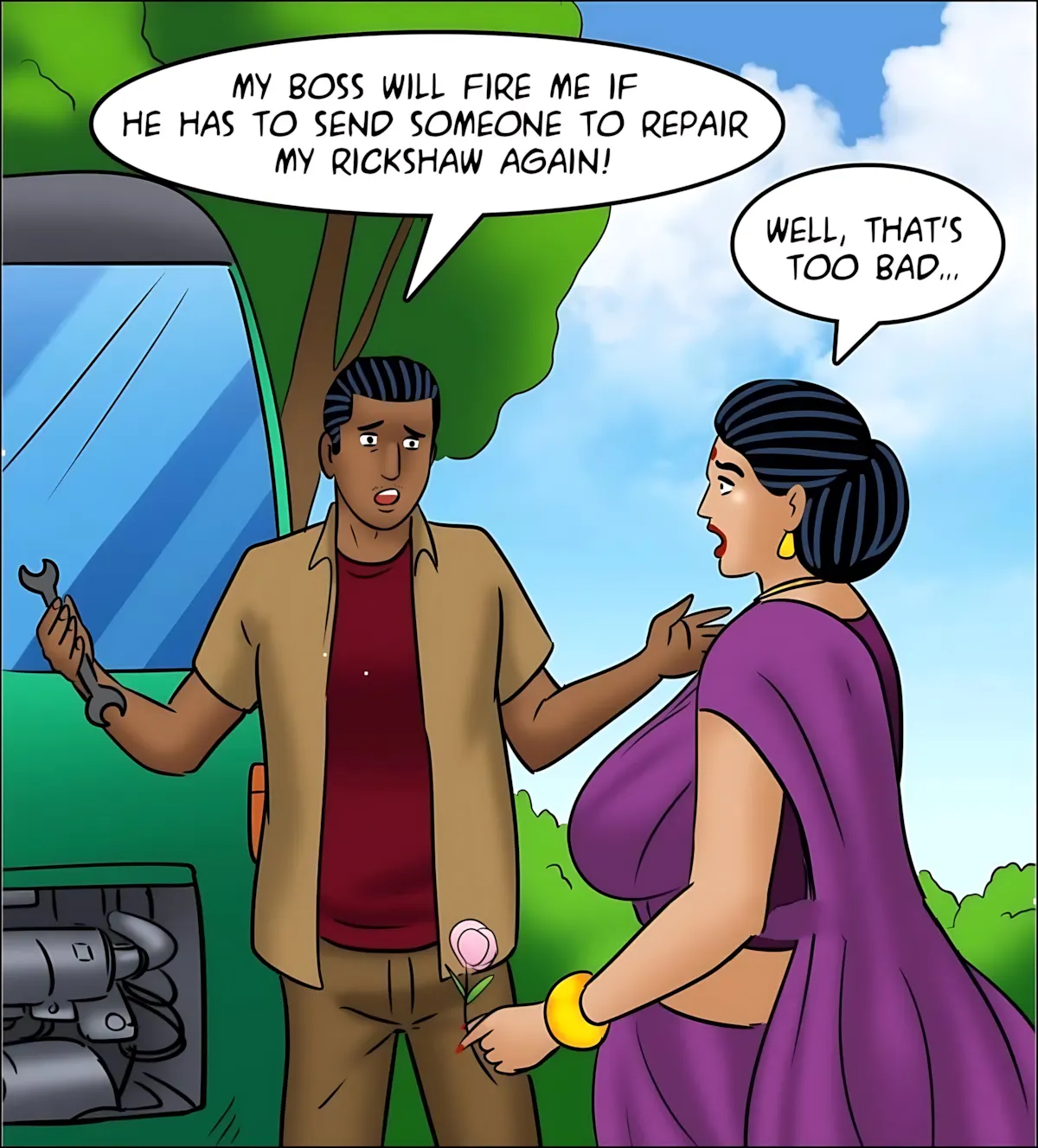 Velamma All Episodes Comics, 126 . Velamma - Episode 126 - Rickshaw Rendezvous, page 58 of 143