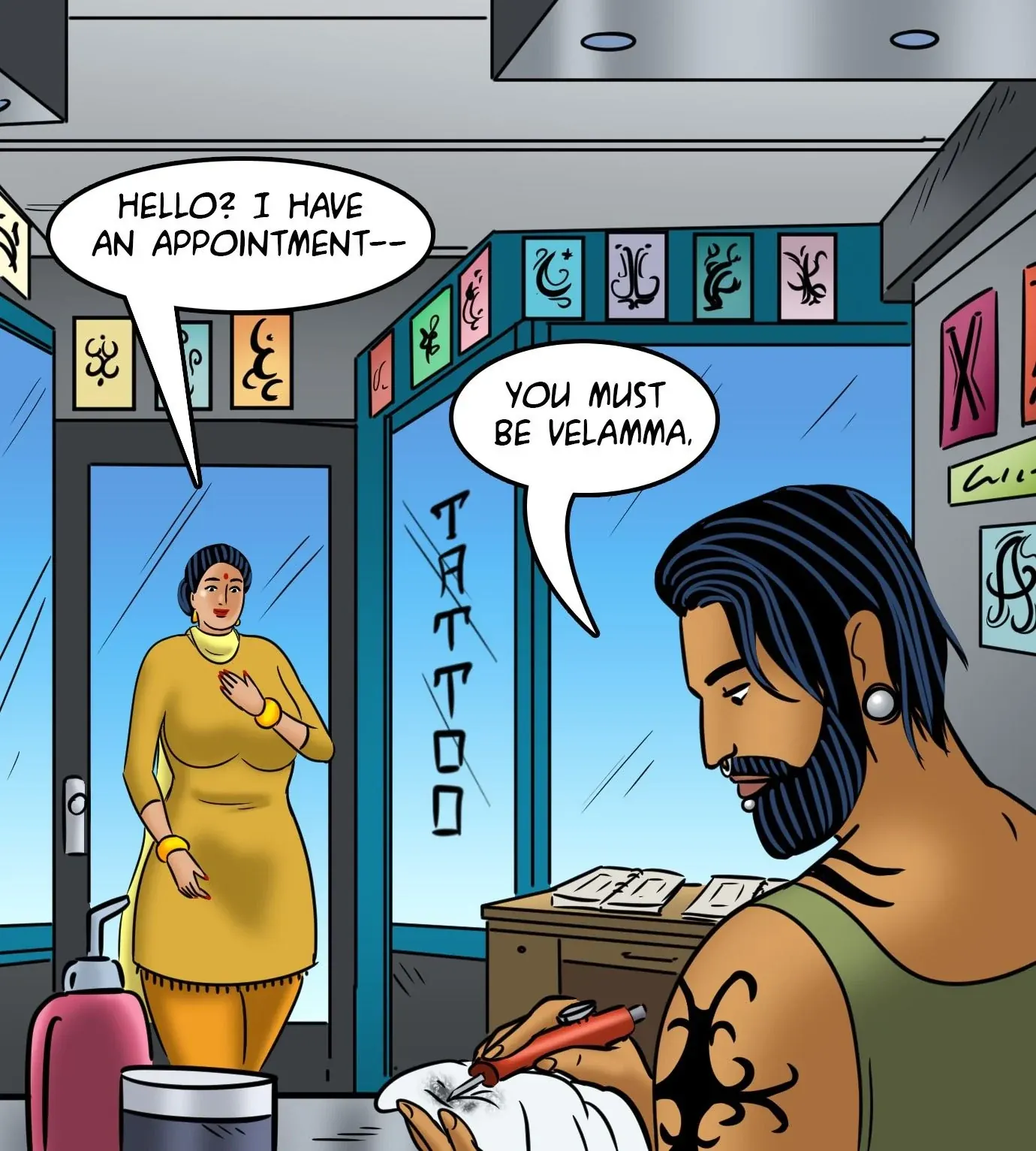 Velamma All Episodes Comics, 122 . Velamma - Episode 122 - Velamma Gets A Tattoo, page 45 of 143