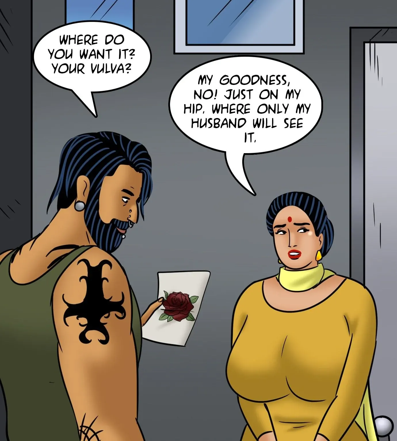 Velamma All Episodes Comics, 122 . Velamma - Episode 122 - Velamma Gets A Tattoo, page 50 of 143