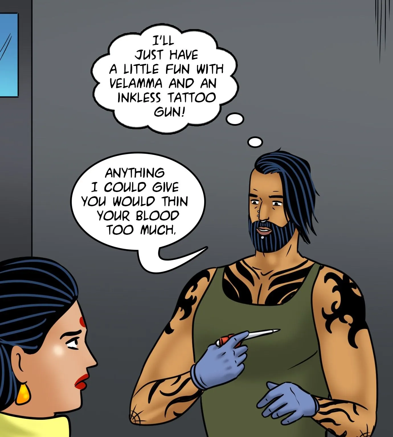 Velamma All Episodes Comics, 122 . Velamma - Episode 122 - Velamma Gets A Tattoo, page 77 of 143