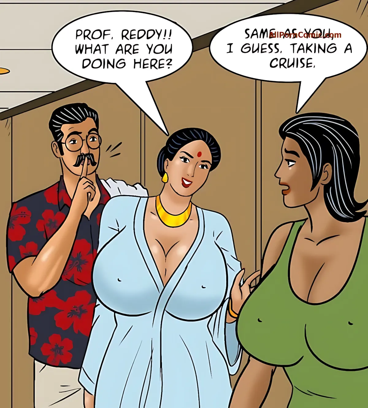 Velamma All Episodes Comics, 100.2 . Velamma - Episode 100 - Part 2 - The Love Boat, page 9 of 72
