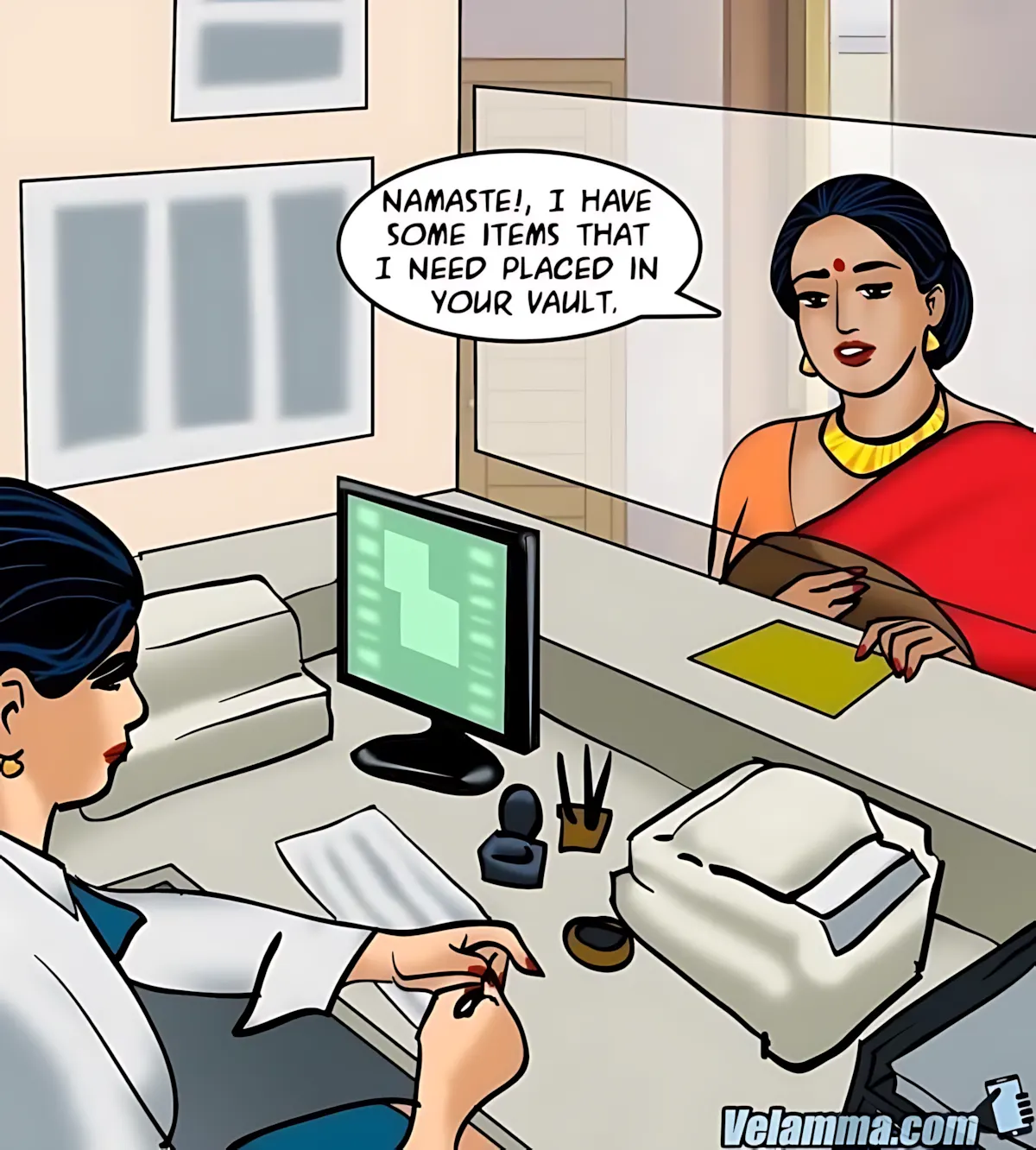 Velamma All Episodes Comics, 65 . Velamma - Episode 65 - Trapped In A Bank Vault, page 3 of 206