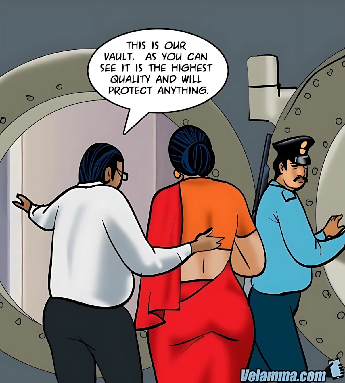 Velamma All Episodes Comics, 65 . Velamma - Episode 65 - Trapped In A Bank Vault, page 9 of 206