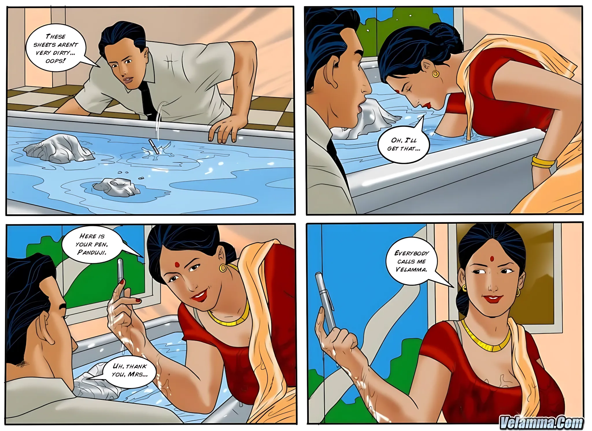 Velamma All Episodes Comics, 48 . Velamma - Episode 48 - Dirty Laundry, page 12 of 31