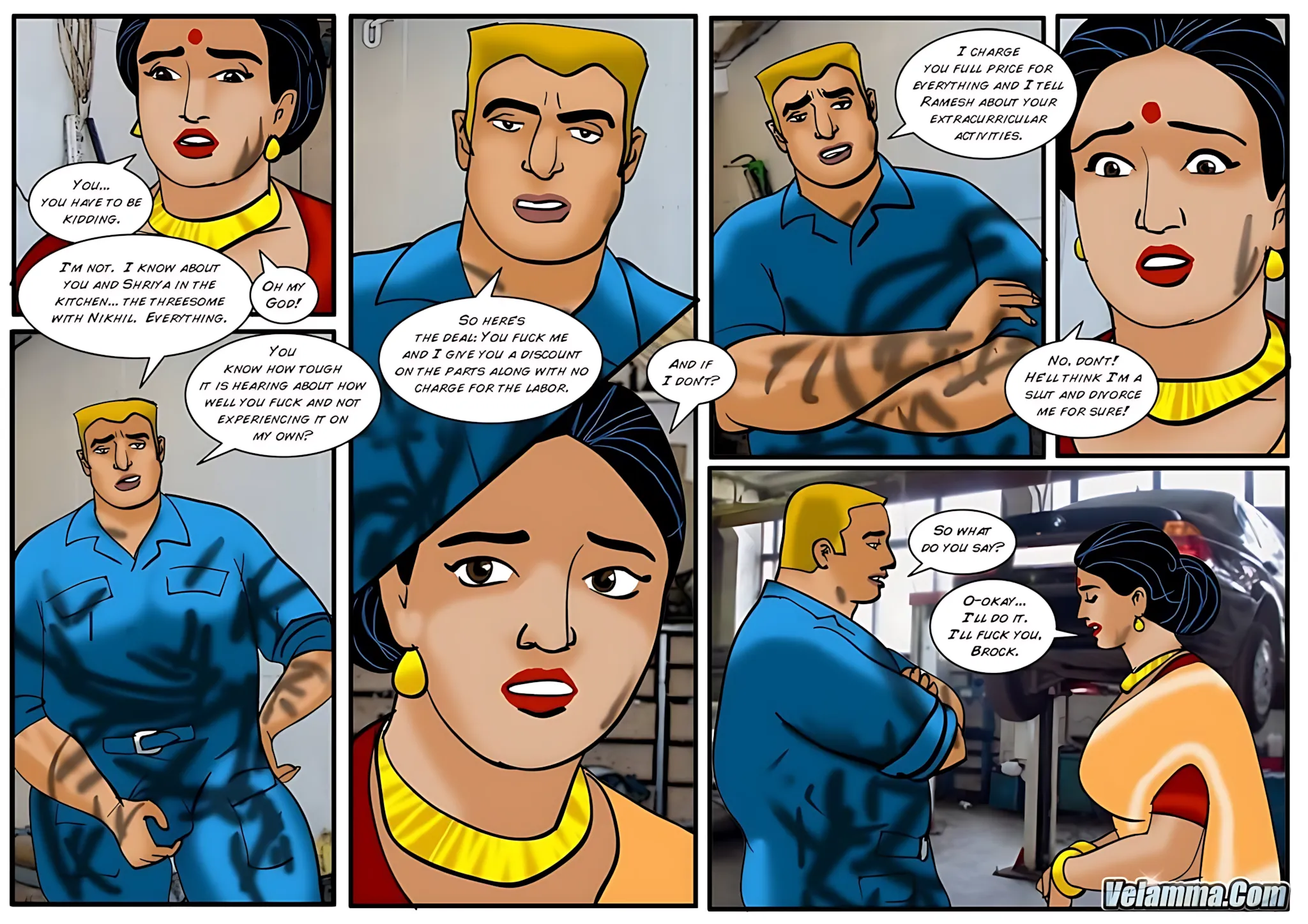 Velamma All Episodes Comics, 42 . Velamma - Episode 42 - Get All Greasy And Dirty At The Mechanics, page 16 of 31