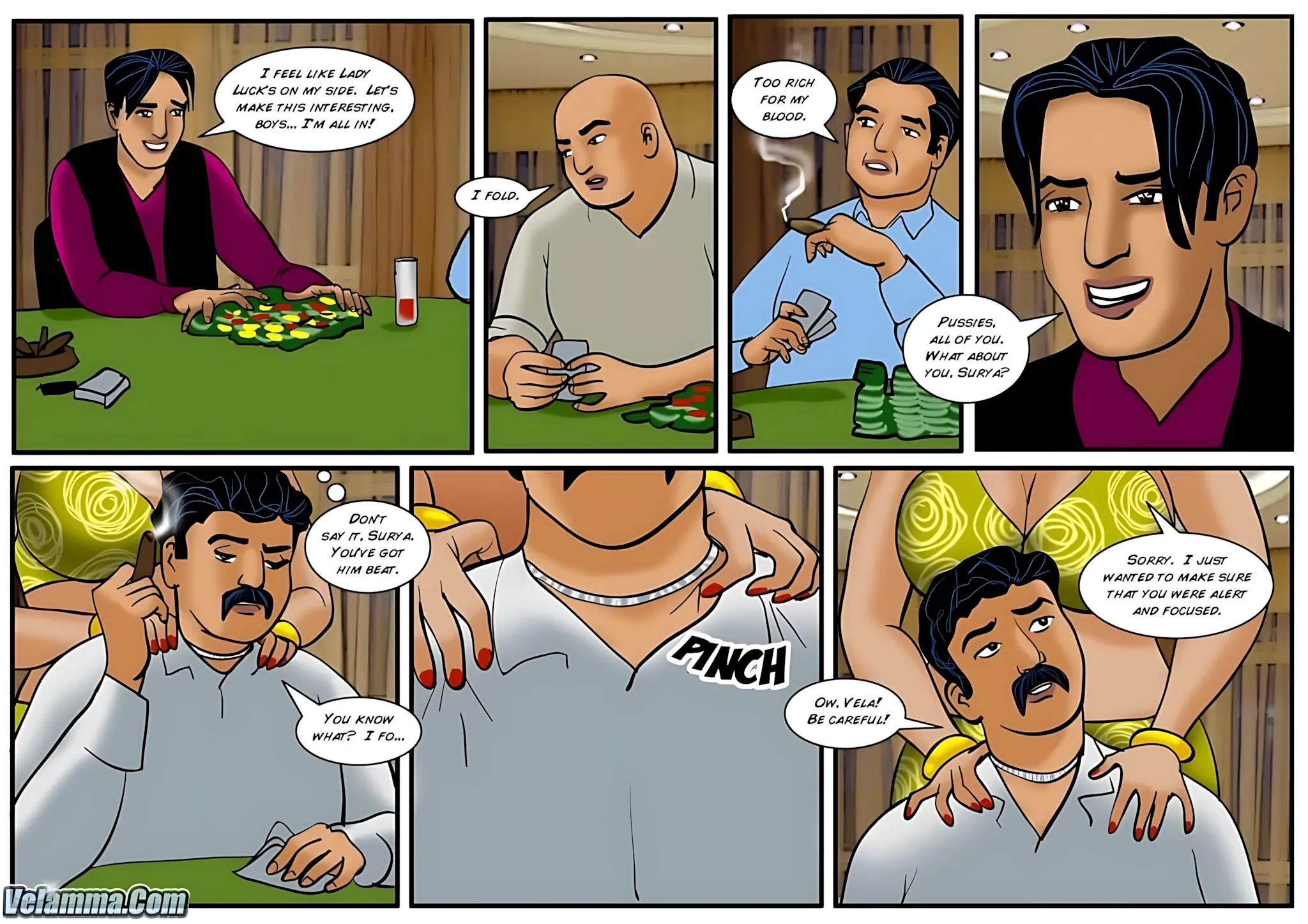 Velamma All Episodes Comics, 39 . Velamma - Episode 39 - When It Comes To This Sexy Poker Game Vela Is All In!, page 14 of 31