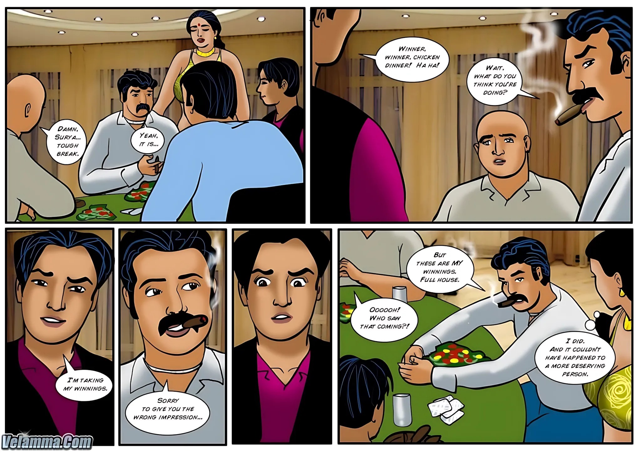 Velamma All Episodes Comics, 39 . Velamma - Episode 39 - When It Comes To This Sexy Poker Game Vela Is All In!, page 16 of 31