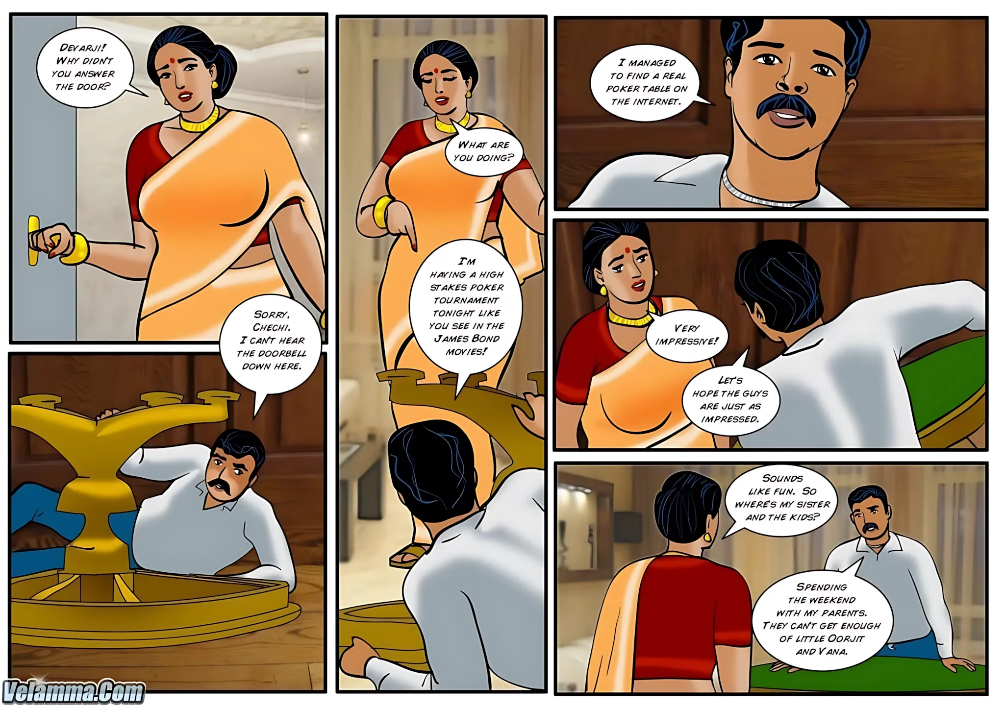 Velamma All Episodes Comics, 39 . Velamma - Episode 39 - When It Comes To This Sexy Poker Game Vela Is All In!, page 3 of 31