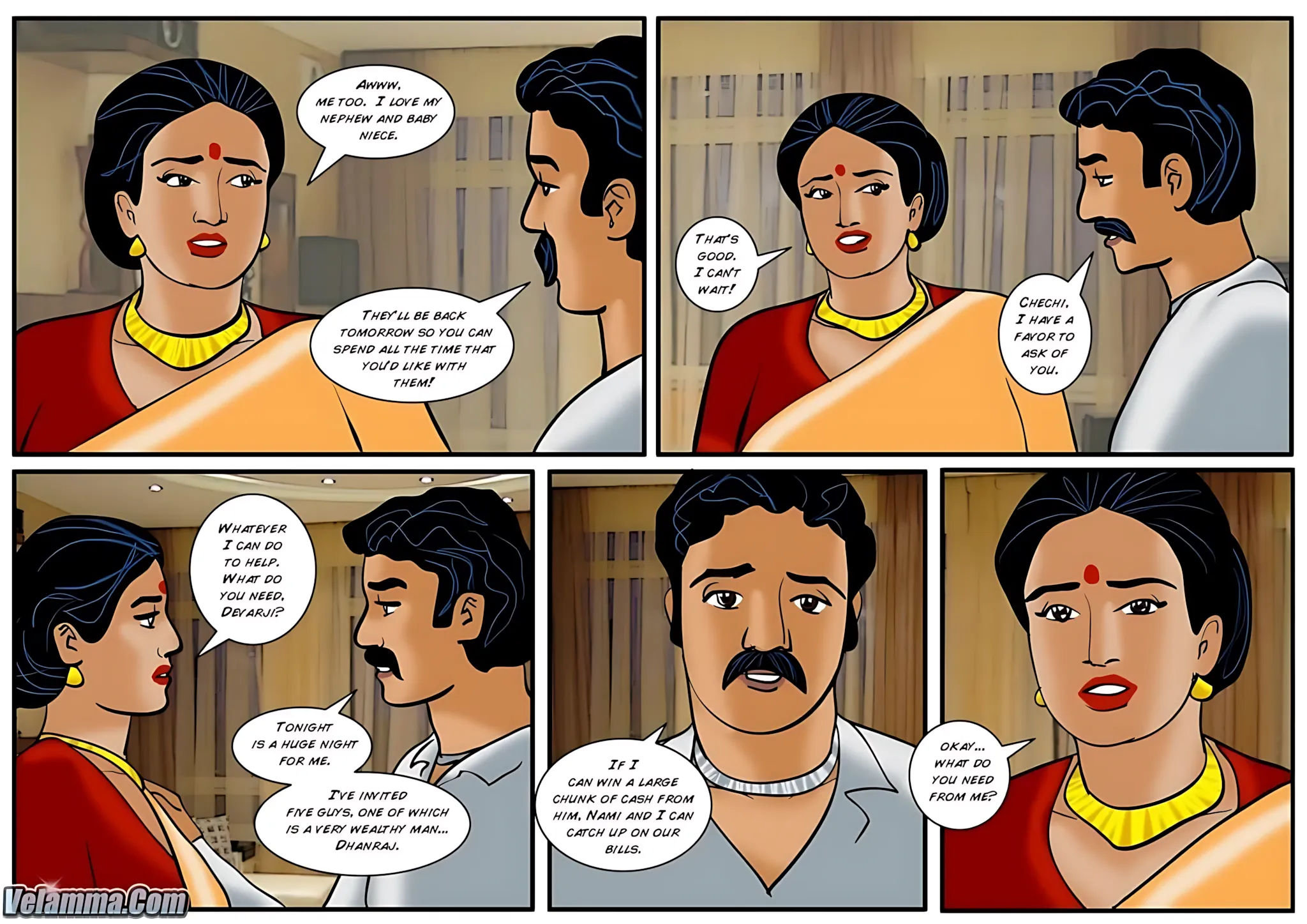 Velamma All Episodes Comics, 39 . Velamma - Episode 39 - When It Comes To This Sexy Poker Game Vela Is All In!, page 4 of 31