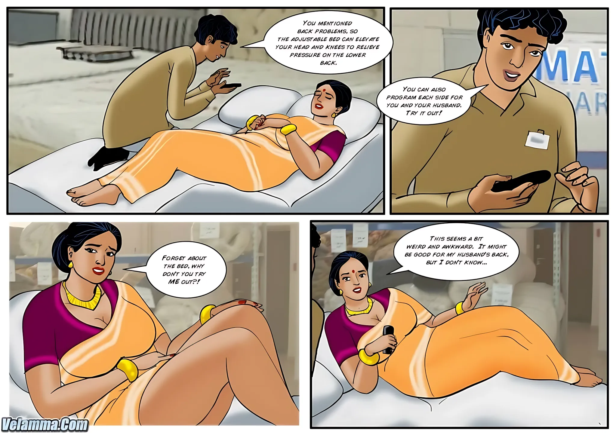 Velamma All Episodes Comics, 38 . Velamma - Episode 38 - Finding A New Mattress, page 12 of 32