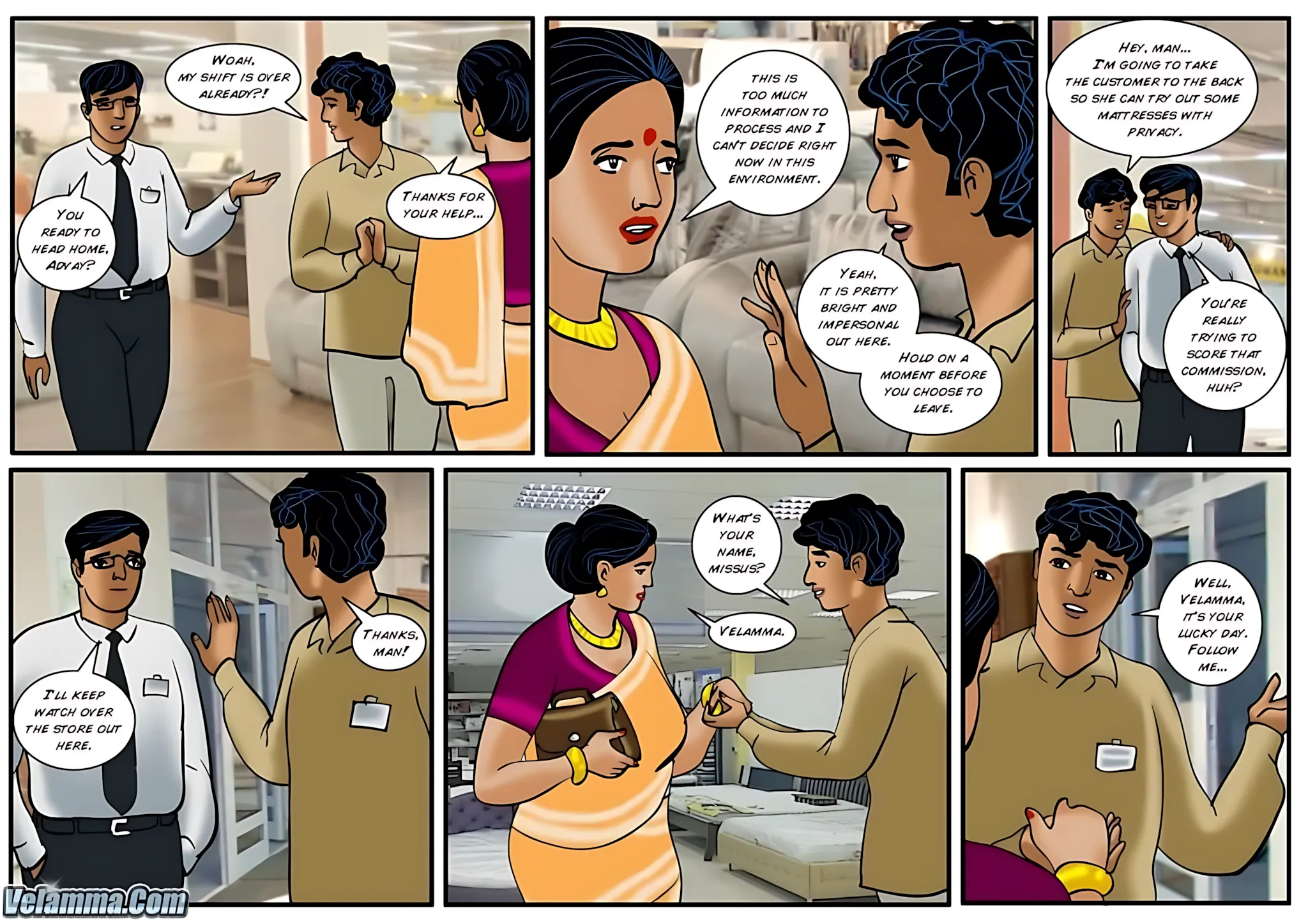 Velamma All Episodes Comics, 38 . Velamma - Episode 38 - Finding A New Mattress, page 10 of 32