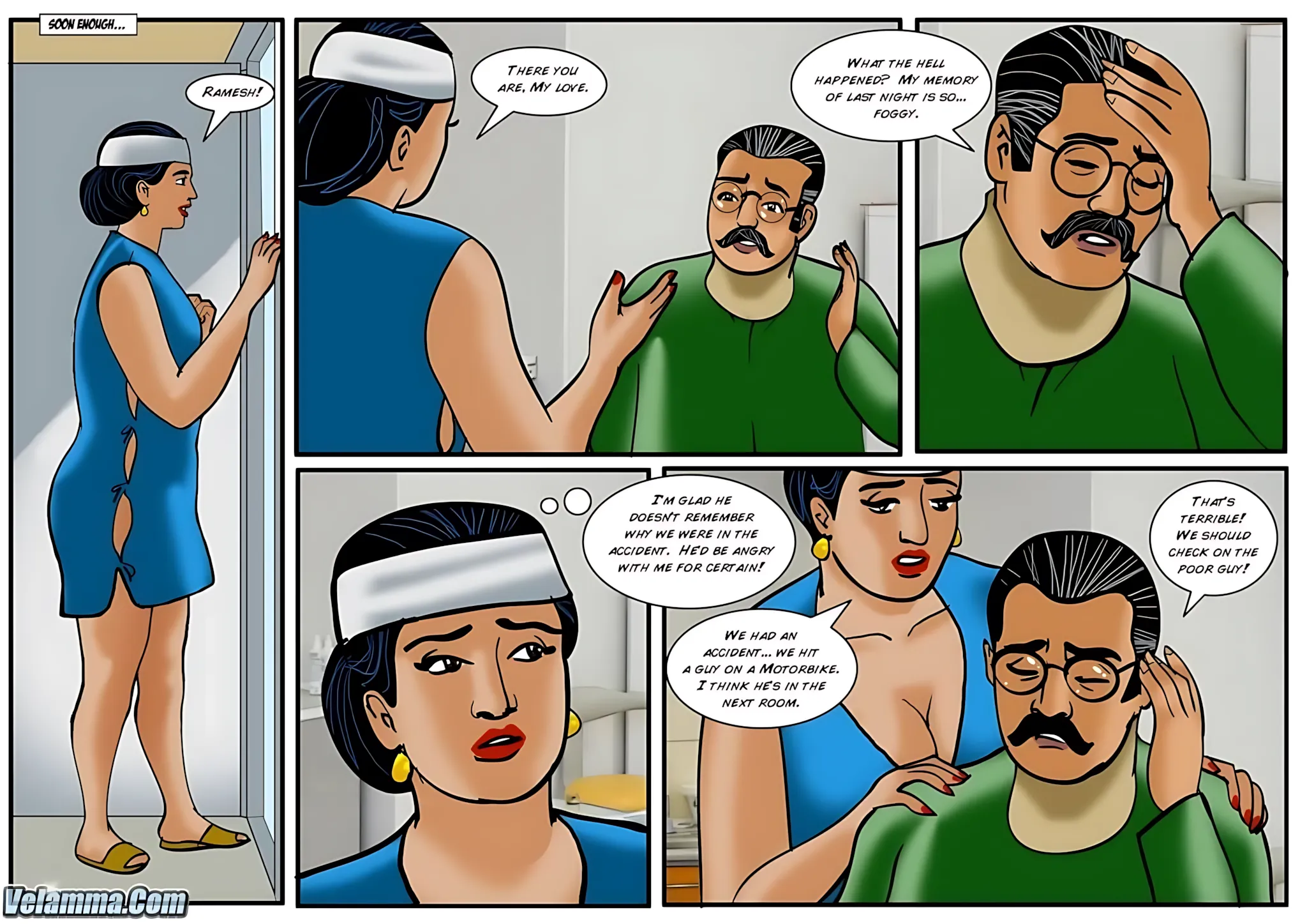 Velamma All Episodes Comics, 35 . Velamma - Episode 35 - The Accident, page 9 of 30