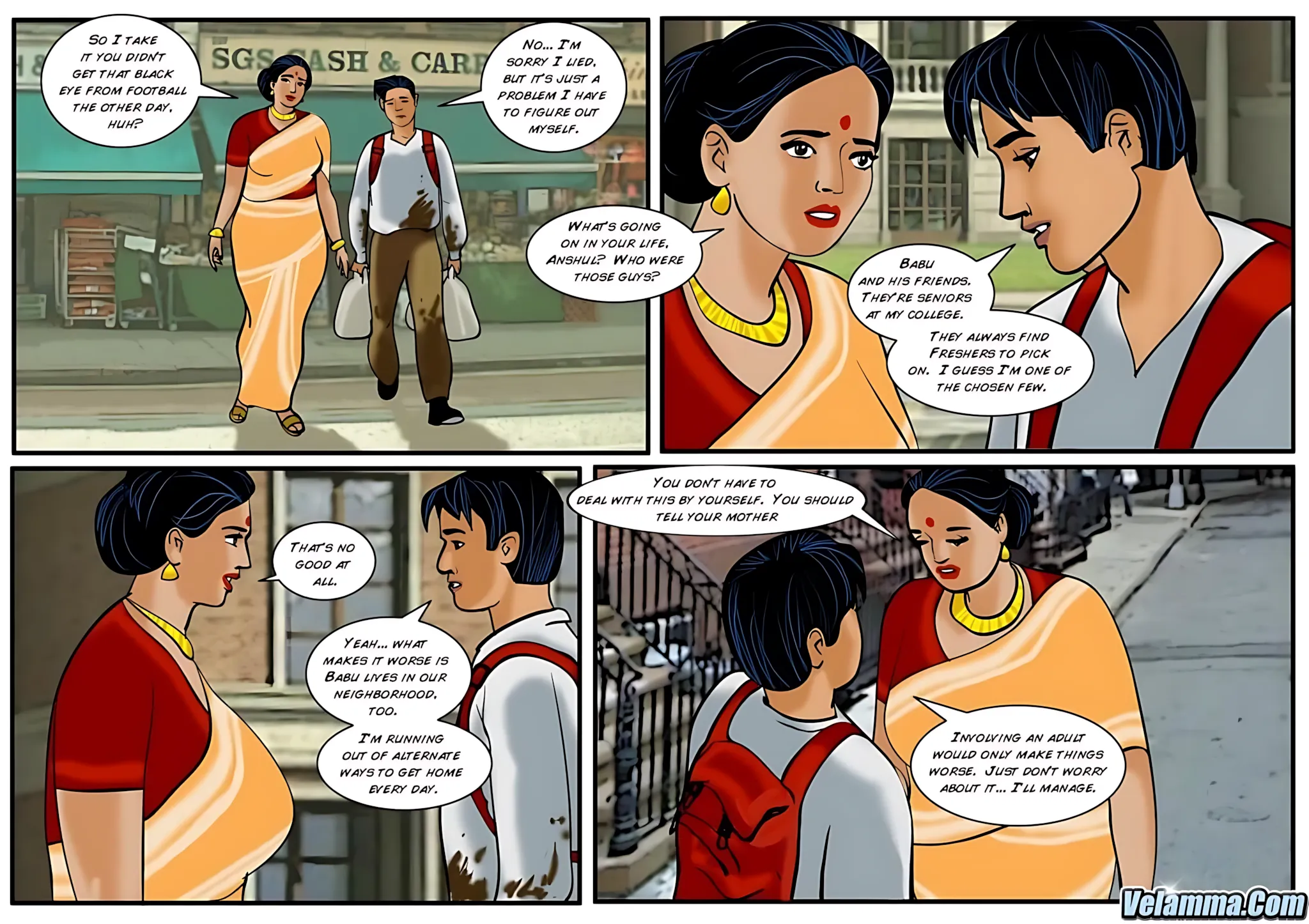 Velamma All Episodes Comics, 25 . Velamma - Episode 25 - Babu The Bully, page 6 of 31