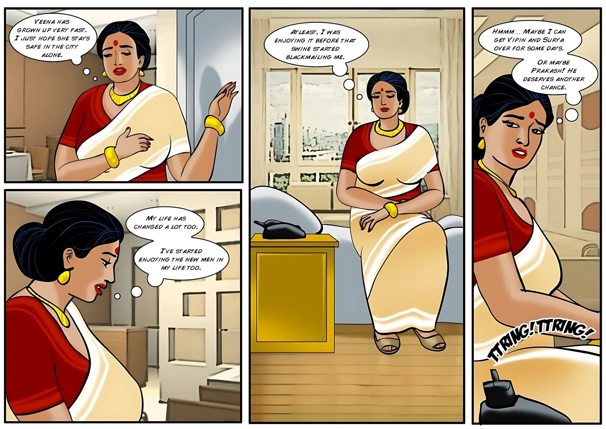 Velamma All Episodes Comics, 16 . Velamma - Episode 16 - Unwanted Gifts, page 4 of 31