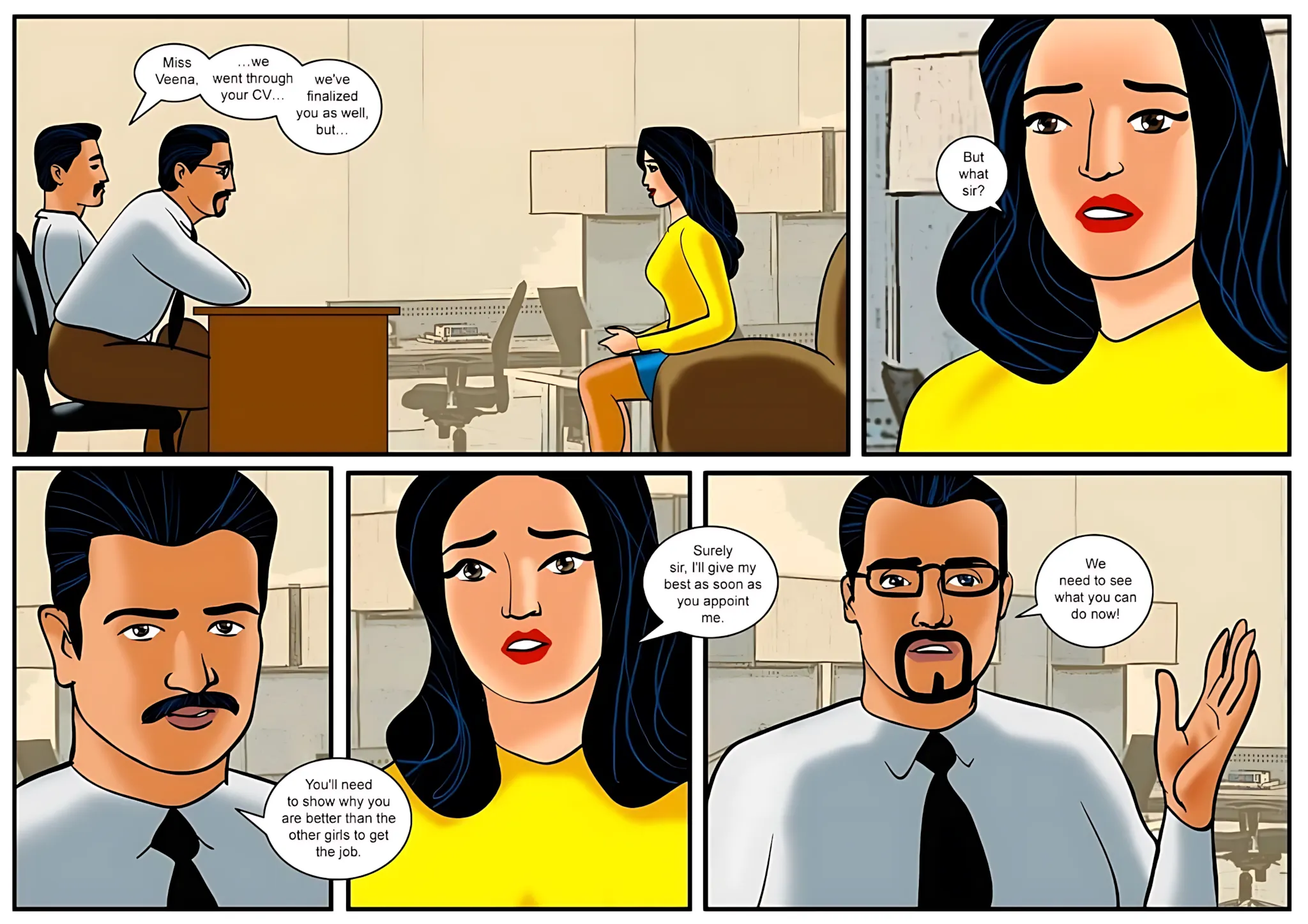 Velamma All Episodes Comics, 15 . Velamma - Episode 15 - The First Interview!, page 5 of 31