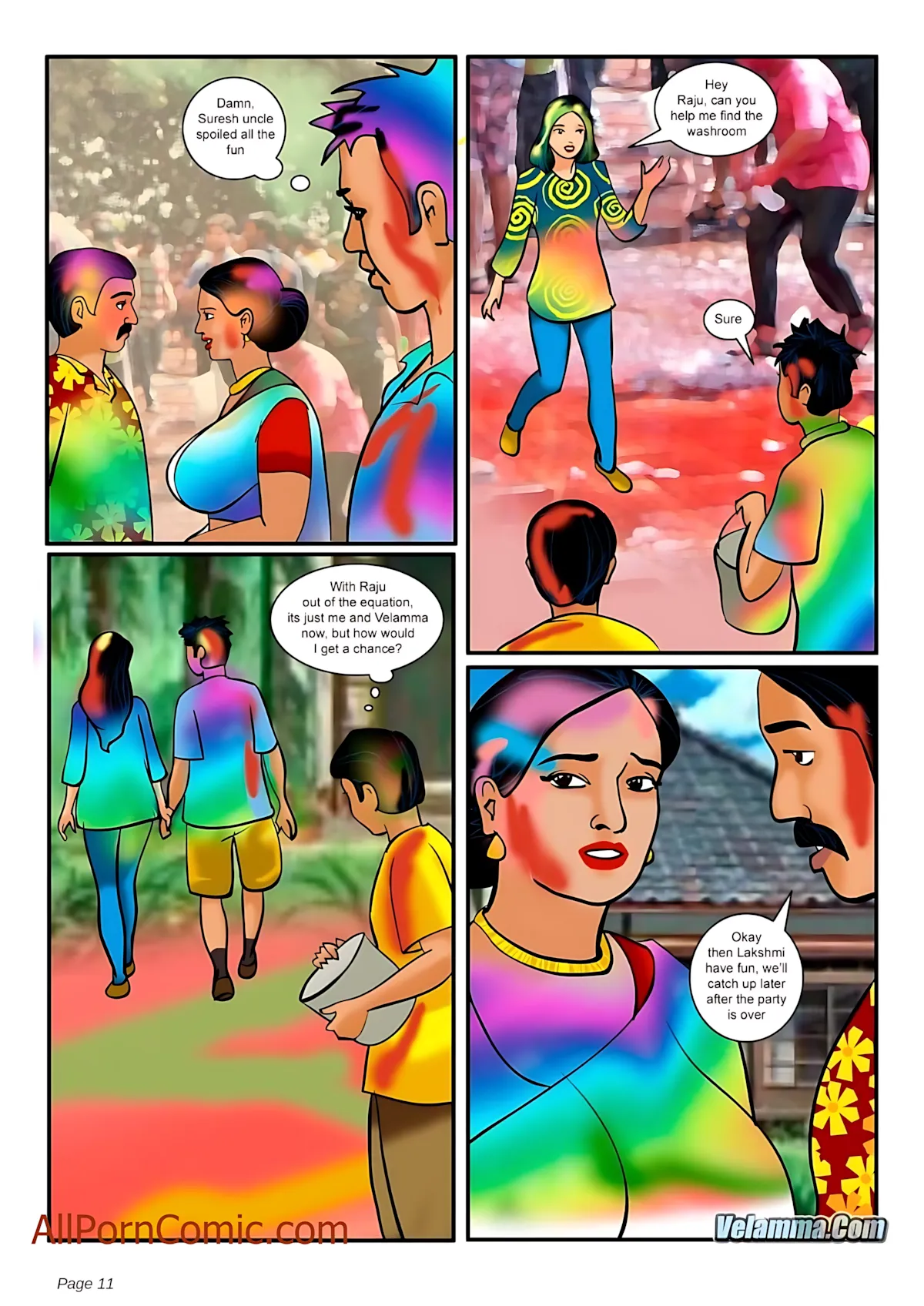 Velamma All Episodes Comics, 8 . Velamma - Episode 8 - The Festival Of Colors And, page 11 of 38