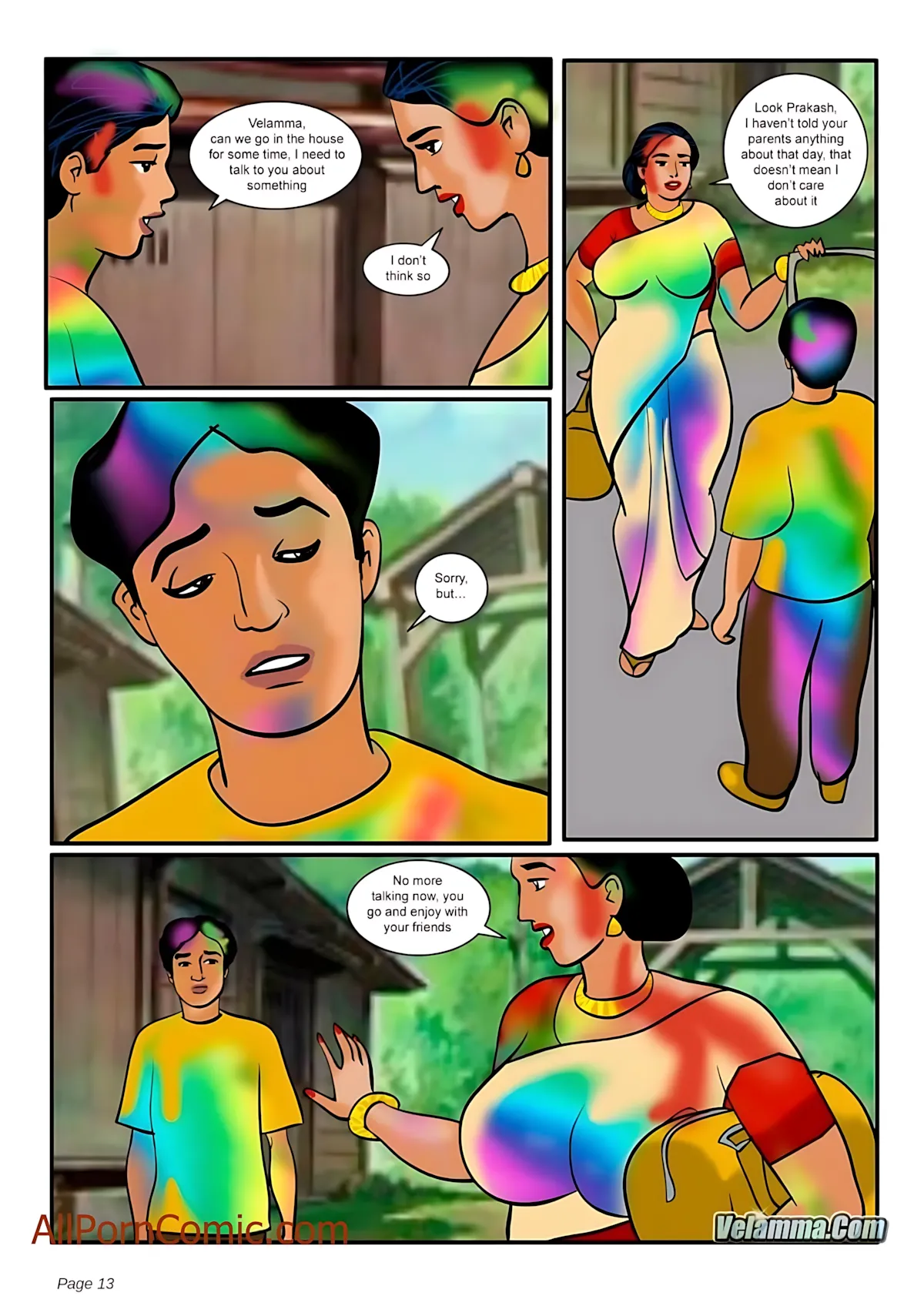 Velamma All Episodes Comics, 8 . Velamma - Episode 8 - The Festival Of Colors And, page 13 of 38