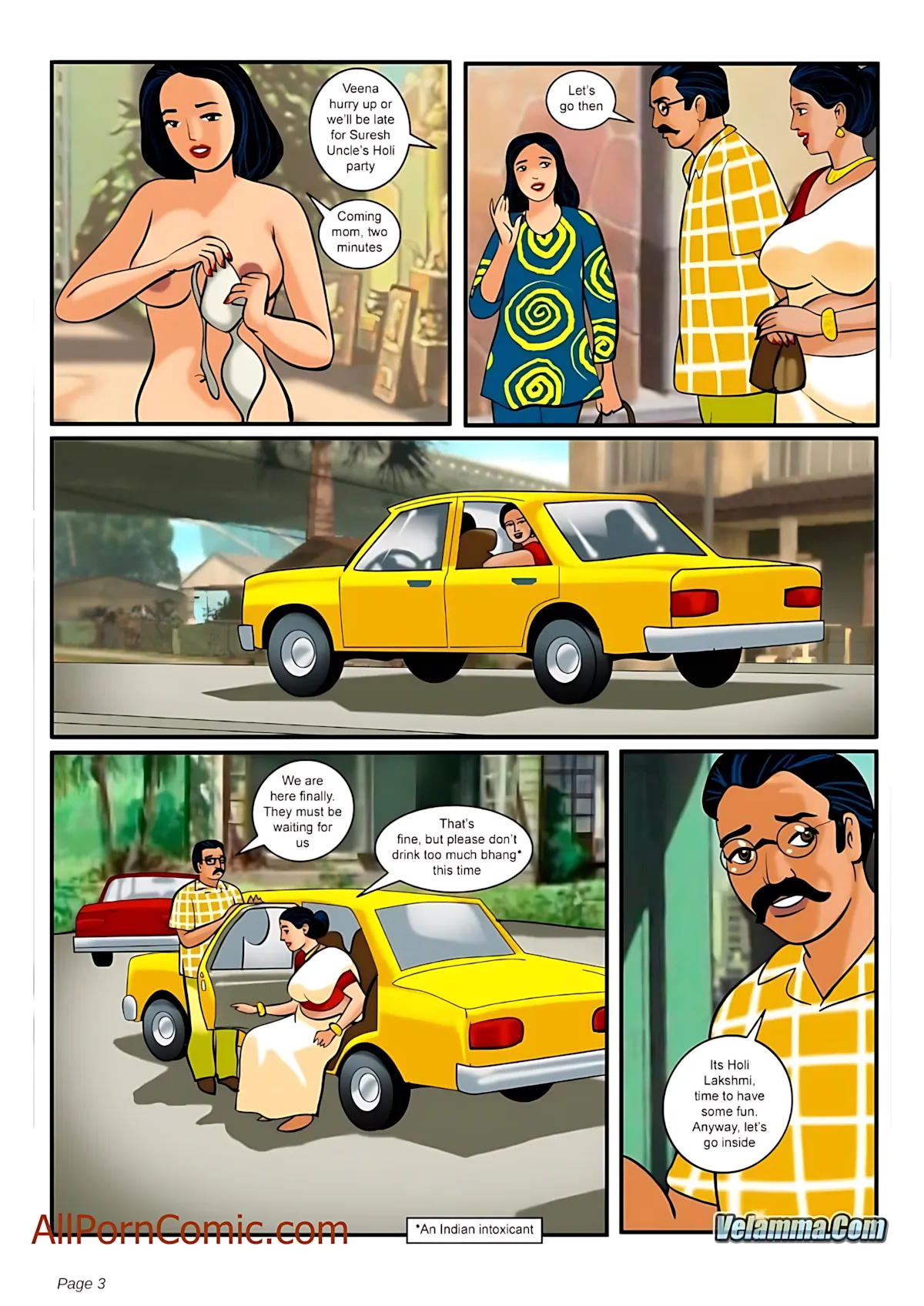 Velamma All Episodes Comics, 8 . Velamma - Episode 8 - The Festival Of Colors And, page 3 of 38