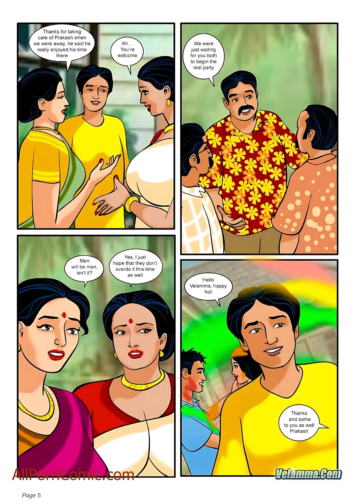 Velamma All Episodes Comics, 8 . Velamma - Episode 8 - The Festival Of Colors And, page 5 of 38