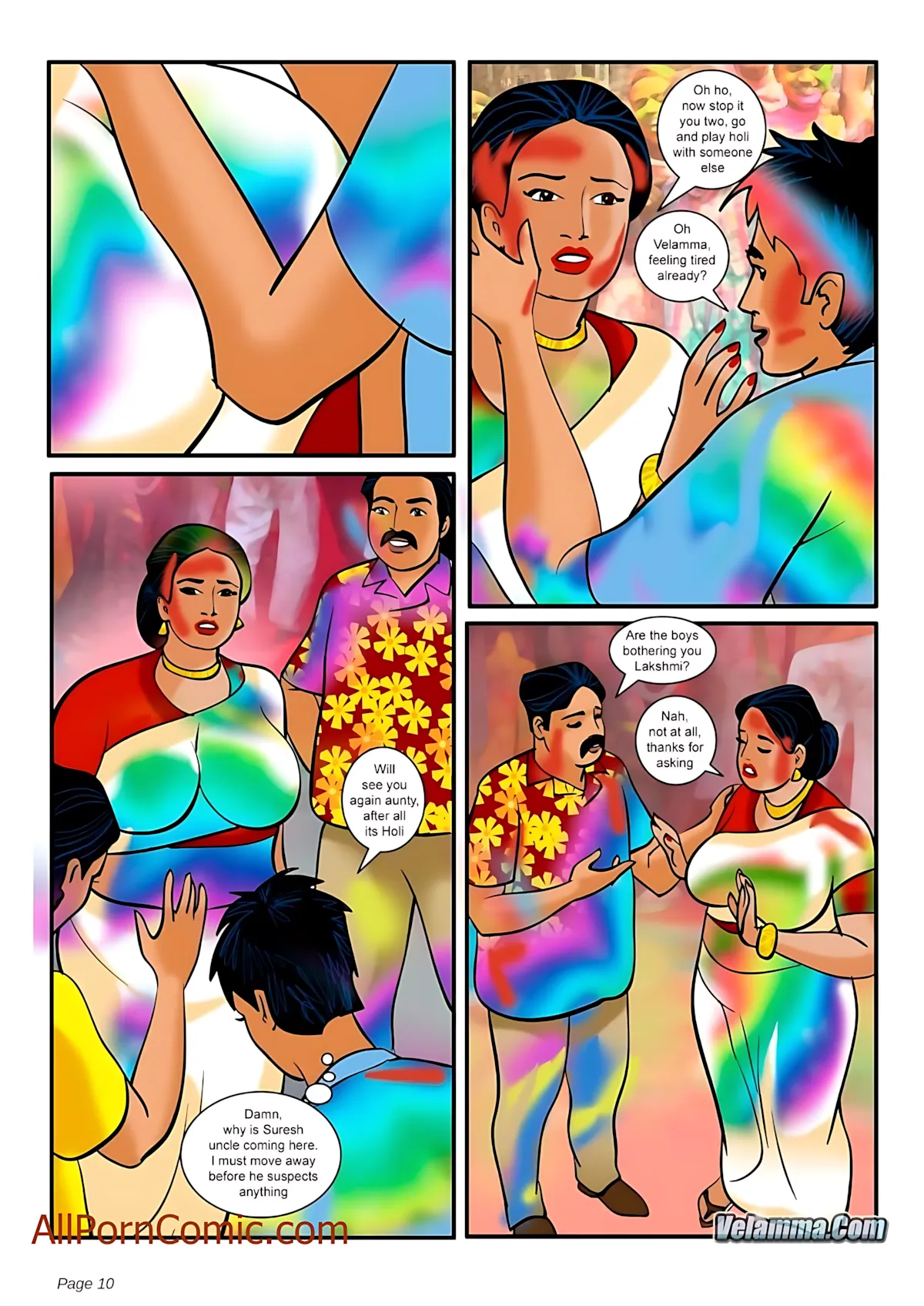 Velamma All Episodes Comics, 8 . Velamma - Episode 8 - The Festival Of Colors And, page 10 of 38