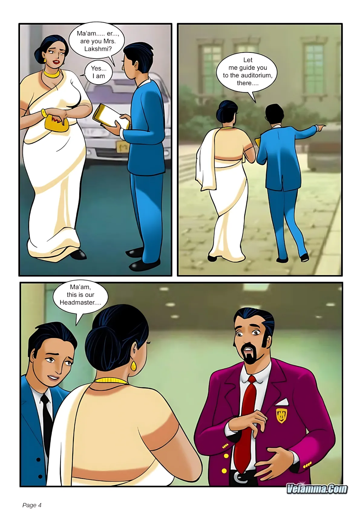 Velamma All Episodes Comics, 5 . Velamma - Episode 5 - The Chief Guest, page 4 of 31