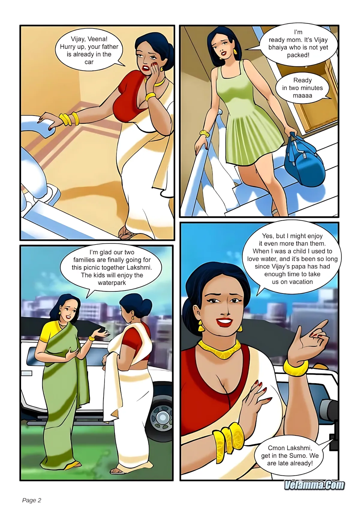 Velamma All Episodes Comics, 4 . Velamma - Episode 4 - The Picnic, page 2 of 29