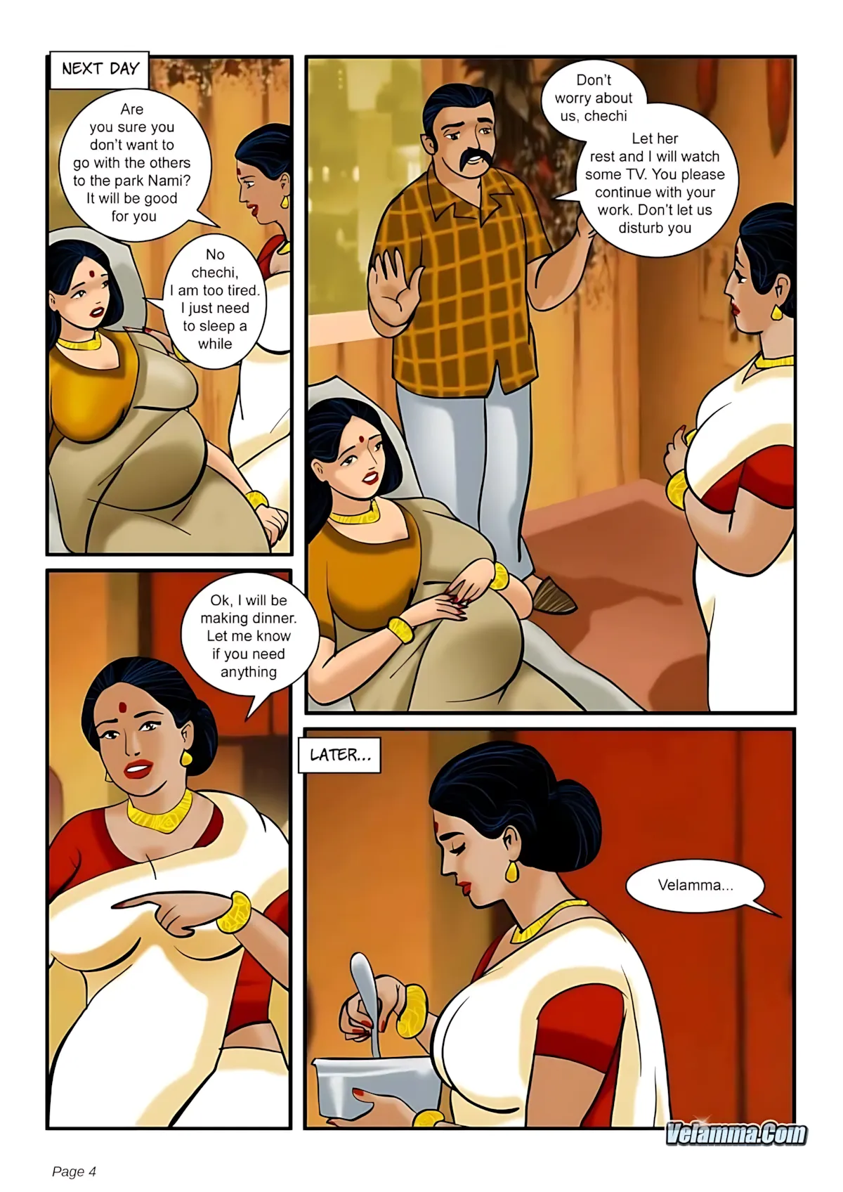 Velamma All Episodes Comics, 3 . Velamma - Episode 3 - How Far Would You Go For Your Family, page 4 of 31