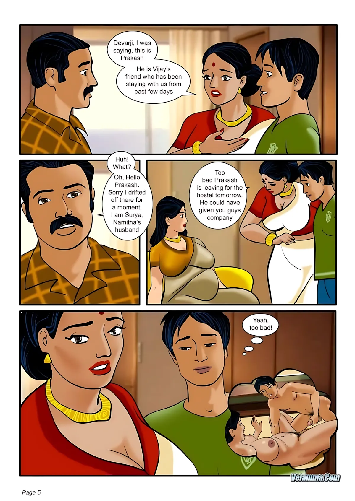 Velamma All Episodes Comics, 3 . Velamma - Episode 3 - How Far Would You Go For Your Family, page 5 of 31